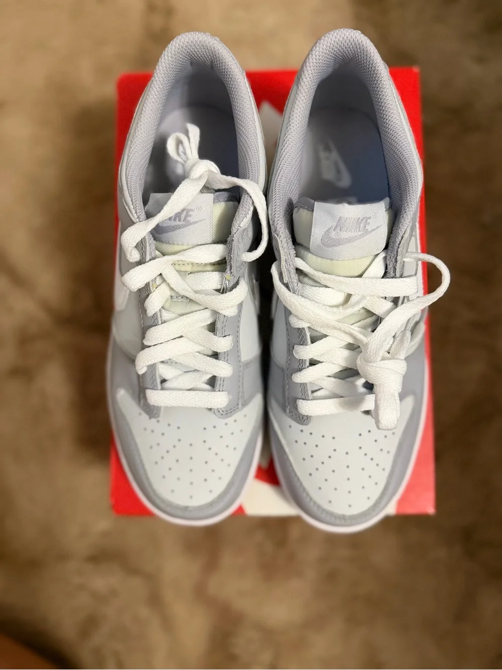 Nike Kids Grey and White Low-Top Sneakers